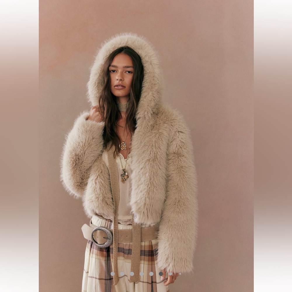 NWT Free People Cream Teddy Jacket